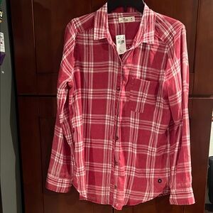 Hollister Red Plaid Women's Top